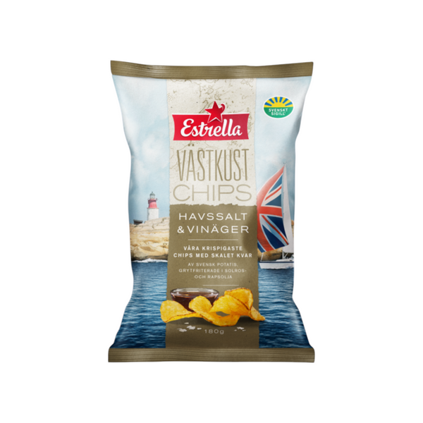 Västkustchips Havssalt & Vinäger 180g