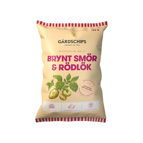 Gårdschips Brynt Smör & Rödlök 150g