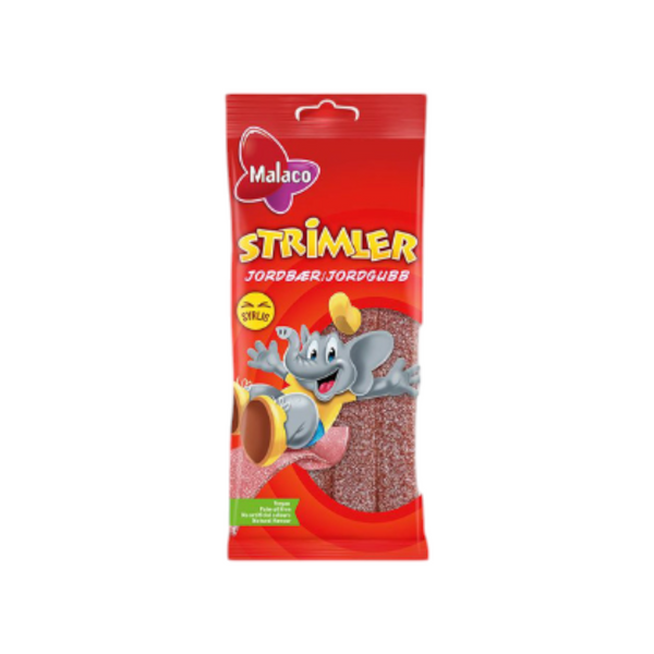 Malaco Strimler Jordgubb 80g