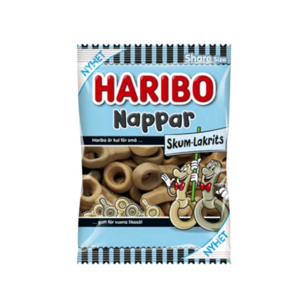 Haribo Skum Nappar Lakrits 120g
