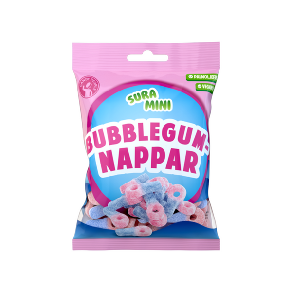 Mini Bubblegumnappar Sura 70g